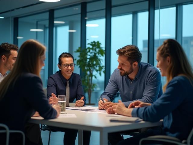 Equipo diverso y comprometido trabajando en colaboración
